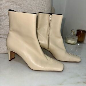 Elegant Cream Ankle Boots